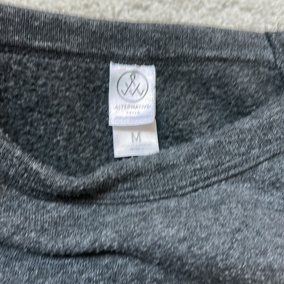 Alternative Apparel Dark Grey Tri-Blend Jersey Knit Long Sleeve Raglan Pullover - Picture 6 of 8